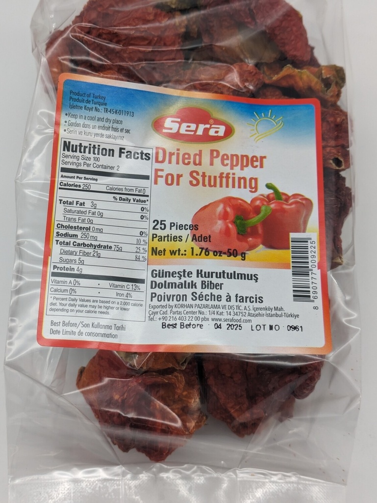 Sera Kuru Kirmizi Biber 25adet